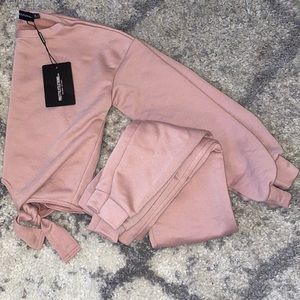 PLT Pink Tie Front Jogger Set ‼️